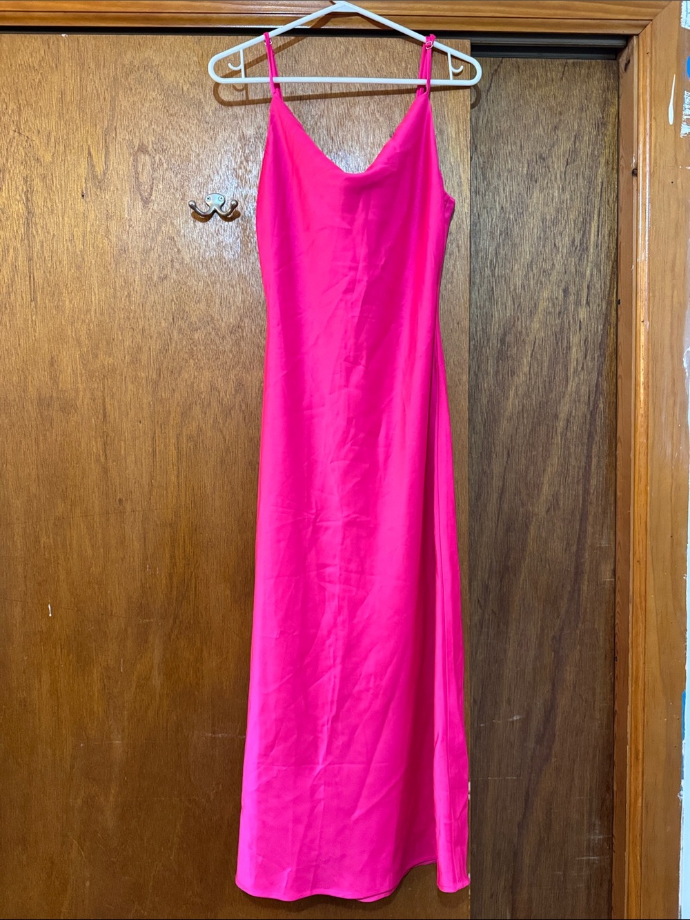 Forever 21 Hot Pink Slip Midi Dress